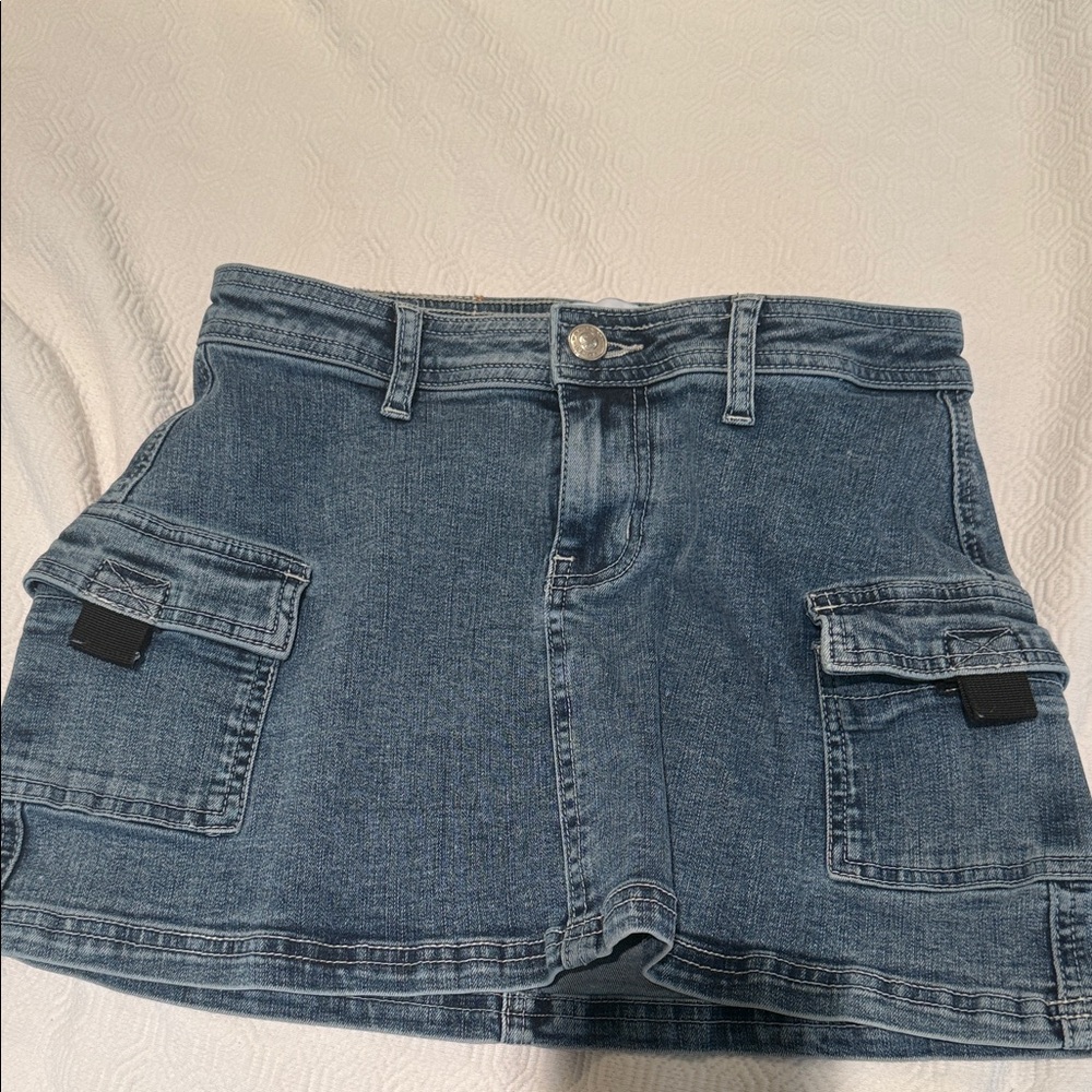 Princess Polly Blue Denim Mini cargo Skirt